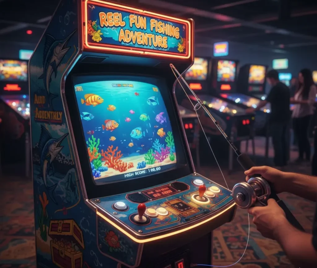 casinoGames A person playing a fishing game in a casino