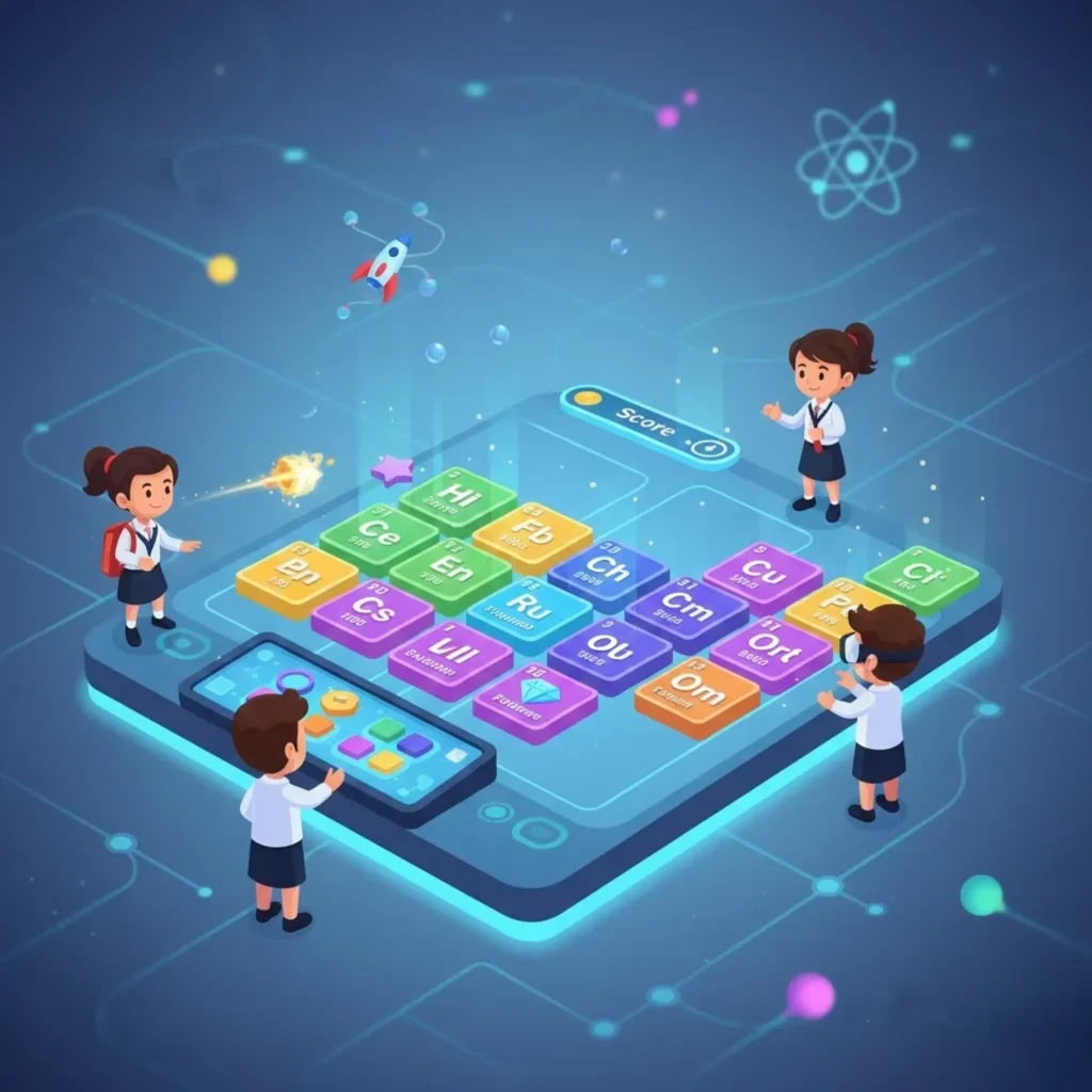 casinoGames A cartoon-style illustration of a smartphone with a large, interactive, 3D-style game board on its screen,