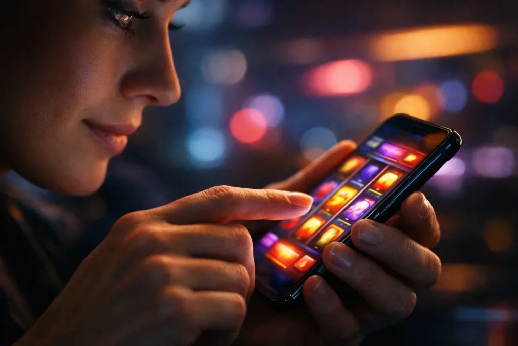 Mobile slot gaming on smartphone