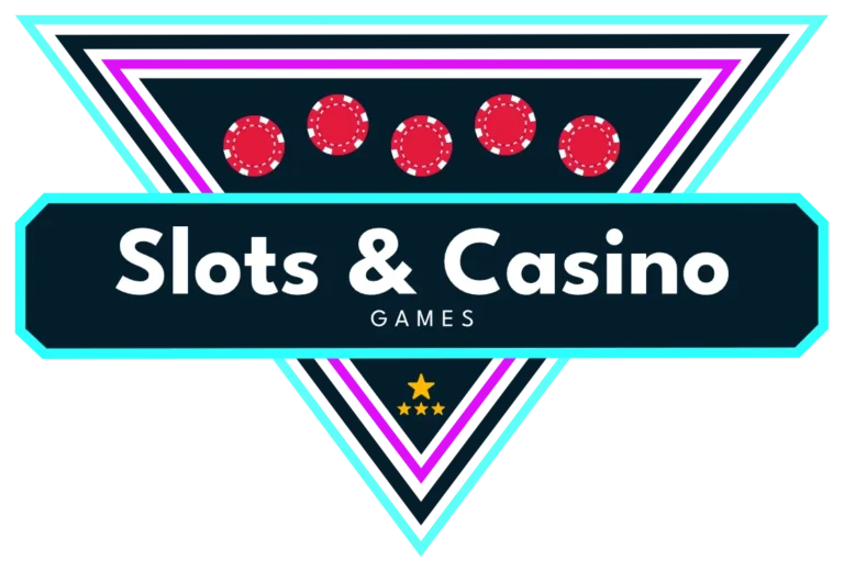 casinoGames A graphic for casino games, featuring a triangle with a casino theme, including red poker chips and a casino