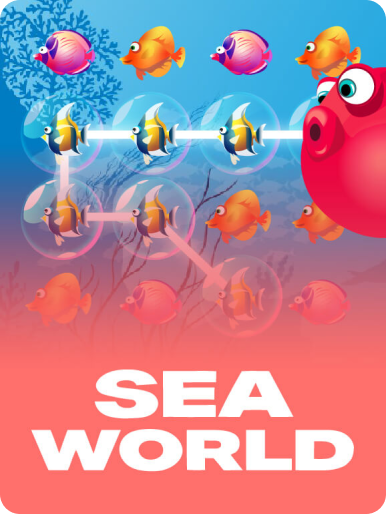 casinoGames A vibrant, cartoon-style image of a fish swimming through a casino-style slot machine, with the words 'SEA
