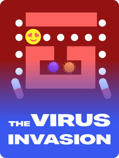casinoGames The image is a red and blue gradient background with a casino-style slot machine in the center, with a smiley